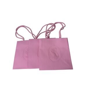 New Authentic Swarovski Lot of 3 Empty Shopping Paper Gift Bags Pink 7”x7”x4.5